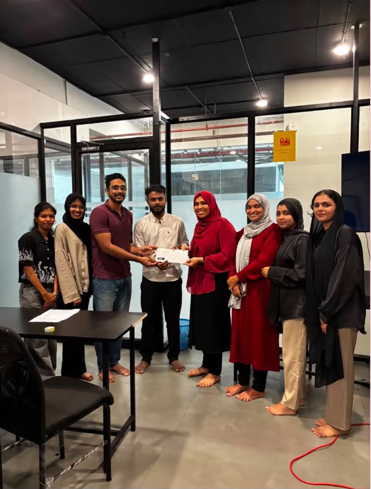 This is a pic taken when we were receiving award as a hackathon winner